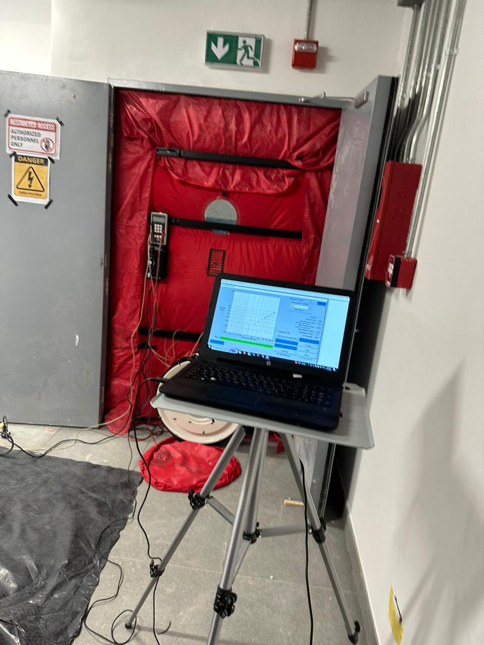 Retrotec blower door test